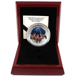 2018 Canada $50 Nature's Light Show - Stormy Night Fine Silver Coin (TAX Exempt)
