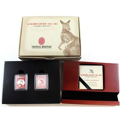 1913-2013 Australia Kangaroo and Map Stamp Shaped Coin and Stamp Set (TAX Exempt)