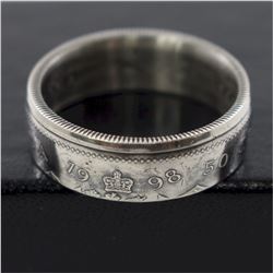 1998 Canada 50-cent Coin Custom Jewellery Ring Size 10 - Made from a real 50-cent coin!