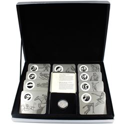 1998-2000 Canada Sports 50-cent Full 12-coin Sterling Silver Coin Set in Individual Tin Casing with 
