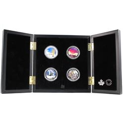 2015-2017 Canada $20 Weather Phenomenon 4-coin Fine Silver Set in Deluxe Display Case. You will rece