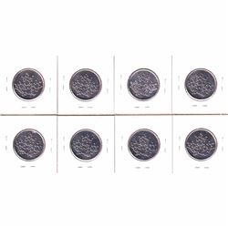 8x Royal Canadian Mint Tokens, all 'Bubble Maple Leaf' Design. 8pcs