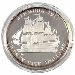 1977 Bermuda Monetary Authority $25 Ship - Penny Sterling Silver Coin Weighing 55g Encapsulated in O