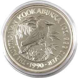 1990 Australia $5 1oz Kookaburra Fine Silver Coin in Capsule (TAX Exempt)