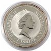 Image 2 : 1996 Australia $5 1oz Kookaburra Fine Silver Coin in Capsule (light toning around rim of coin). TAX 