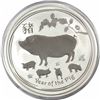 Image 1 : 2019 Australia $2 Year of the Pig 2oz .9999 Fine Silver Coin (capsule scratched). TAX Exempt