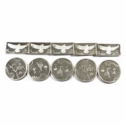 Monarch Precious Metals Fractional .999 Fine Silver Lot - 5x Eagle 5g Bars & 5x 1/4oz Hot Air Balloo