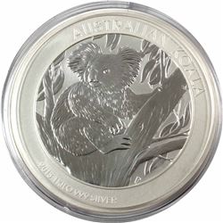 *2013 Australia $30 Koala 1 Kilo .999 Fine Silver Coin (capsule is cracked). TAX Exempt