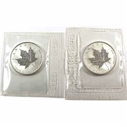 2004 Canada 1oz Libra & Aquarius Privy Mark Maple Leafs in Sealed Mint Plastic (Libra toned, Aquariu