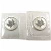 Image 1 : 2004 Canada 1oz Libra & Aquarius Privy Mark Maple Leafs in Sealed Mint Plastic (Libra toned, Aquariu