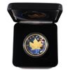 Image 1 : 2018 Canada 1oz Coloured & Gilded Skull .9999 Fine Silver Maple Encapsulated in Smitty's Treasures B
