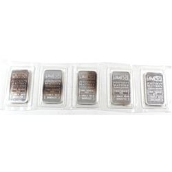 1oz Johnson Matthey .999 Fine Silver Bars in Sealed Plastic Strip. 5pcs (TAX Exempt)