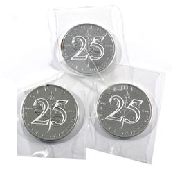 3x 2013 Canada 1oz Fine Silver Maple 25th Anniversary (Tax Exempt)