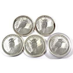 2014 Australia 1oz .999 Fine Silver Kookaburras. 5pcs (TAX Exempt)