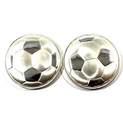 Monarch Precious Metals 1oz 3D Curved Soccer Ball .999 Fine Silver Rounds. 2pcs (TAX Exempt)