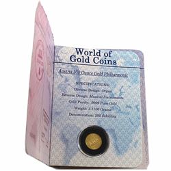 World of Gold Coins Passport 1998 Austria 1/10oz Philharmonic .9999 Fine Gold Coin Encapsulated in F