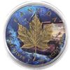 Image 1 : 2014 Canada 1oz Underwater Treasure .9999 Fine Silver Coloured, Gilded & Antiqued Maple Leaf in Caps