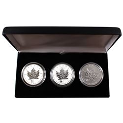 2012 Canada 1oz .9999 Fine Silver Privy Maple Leafs Encapsulated in Black display Case - Dragon, Tit