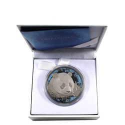 2018 China PANDA 10 Yuan Deep Frozen Edition Ruthenium Platinum .999 Fine Silver Coin.