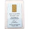 Image 2 : Credit Suisse Zurich 1 Gram .9999 Fine Gold Bar in Assay Certificate and Sealed Plastic (TAX Exempt)