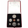 Image 1 : 1967 Canada 7-coin Specimen Set with Sterling Silver Medallion in Red Display Case with COA and Oute