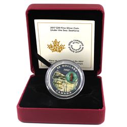 2017 Canada $20 Under the Sea - Seahorse Fine Silver Coin (outer sleeve lightly bent). TAX Exempt
