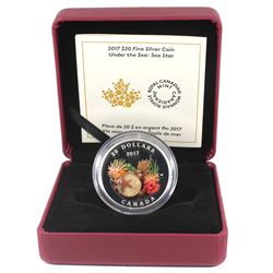 2017 Canada $20 Under the Sea - Sea Star Fine Silver Coin (outer sleeve unglued on one side). TAX Ex