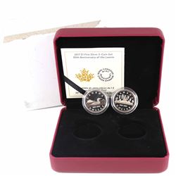 2017 Canada $1 30th Anniversary of the Loonie Fine Silver 2-coin Set (missing original outer cardboa