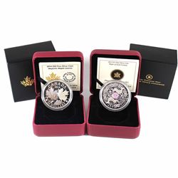 2012 Canada $15 Maple Hologram - Maple of Good Fortune & 2014 $20 Majestic Maple Leaves Fine Silver 