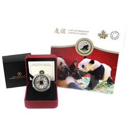 2007 Canada $8 Chinese Square Hole Coin & 2018 $8 The Peaceful Panda, A Gift of Friendship Fine Silv