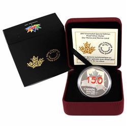2017 Canada Red Enameled Special Edition Proof Silver Dollar Our Home & Native Land (TAX Exempt)