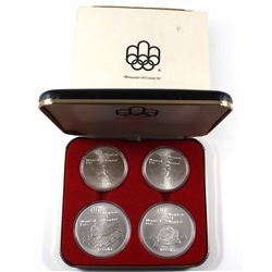 1976 Canada Montreal Olympics Series IV $5 & $10 4-coin Sterling Silver Set in Original Packaging wi