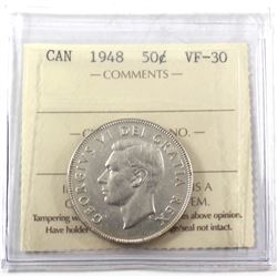 1948 Canada 50-cent ICCS Certified VF-30