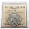 Image 1 : 1951 Canada 50-cent Double HP ICCS Certified MS-62