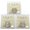 Image 1 : 1959, 1961 & 1963 ICCS Certified MS-64. 3pcs