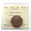 Image 1 : 1913 Canada 1-cent ICCS Certified MS-64 Red and Brown