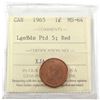 Image 1 : 1965 Canada 1-cent Large Beads Pointed 5 ICCS Certified MS-64 Red