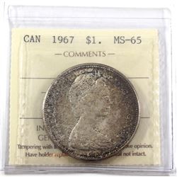 1967 Canada Silver $1 ICCS Certified MS-65