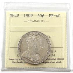 1909 Newfoundland 50-cent ICCS Certified EF-40