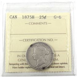 1875H Canada 25-cent ICCS Certified G-6