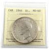 Image 1 : 1946 Canada Silver $1 ICCS Certified MS-60