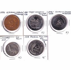 Lot of Canadian Tokens - 1978 Pembina Pipe Line One Billion Barrels, 1986 RCMP 100 Years in Banff, 1