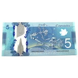 2013 $5 BC-69b, Bank of Canada, 4 Digit RADAR, HBR2605062, CUNC.