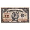 Image 1 : 1923 25c DC-24c Dominion of Canada Note with Neat Serial Number 120000, Fine. Note contains a black 