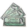 Image 1 : 1954 $1 Bank of Canada Beattie-Rasminsky Signature Notes with Consecutive Serial Numbers *B/M2111173