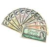 Image 1 : 1954 $1 to $20 Bank of Canada Notes - $1, 2x $2, 3x $5, 3x $10 & 3x $20. Notes contain various impai