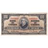 Image 1 : 1937 $100 BC-27b, Bank of Canada, Gordon-Towers, B/J3813037, VF. Note is frayed at the top.