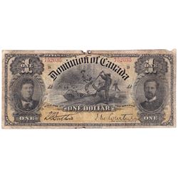 1898 $1 DC-13a, Dominion of Canada, Courtney, Inward, 752035, VG (Damage).
