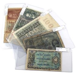 Lot of 1914-1944 Germany Banknotes - Pick #47b, 107d, 180a, 186a & 194a. Notes contain various impai