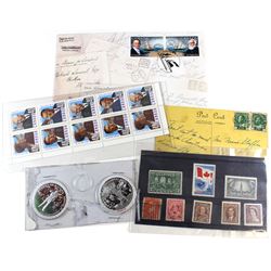 Stamps Canada, plus Post Card 1930's and FDC. 5pcs